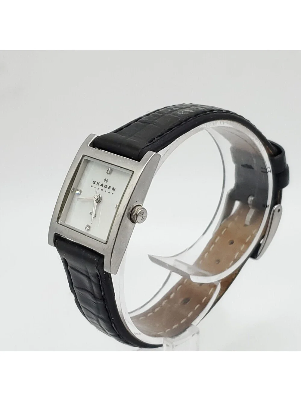Skagen Womens Watch 20mm New Battery MOP Dial 528sslb4cr Square